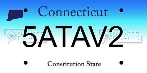 5ATAV2 Connecticut License Plate