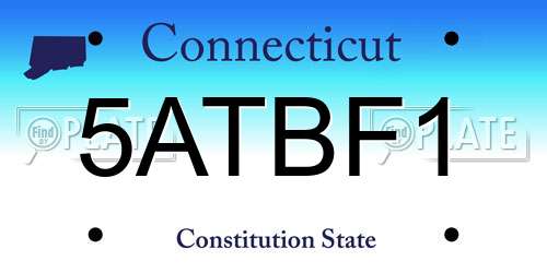 5ATBF1 Connecticut License Plate
