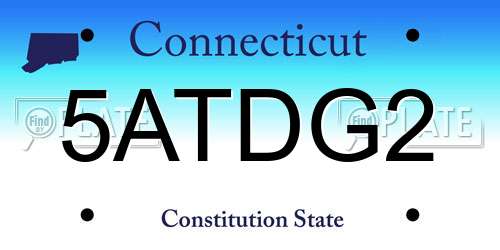 5ATDG2 Connecticut License Plate