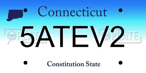 5ATEV2 Connecticut License Plate