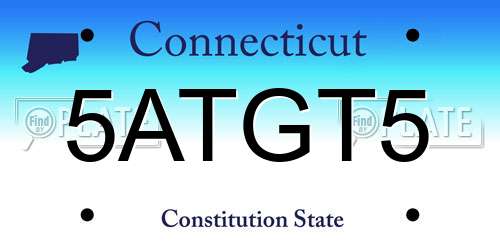 5ATGT5 Connecticut License Plate
