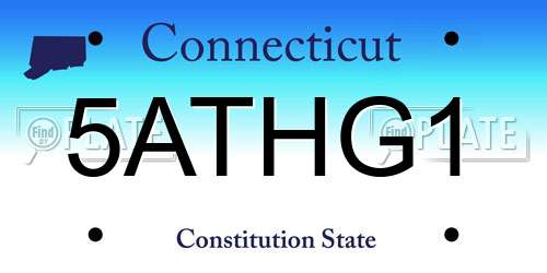 5ATHG1 Connecticut License Plate