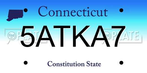5ATKA7 Connecticut License Plate