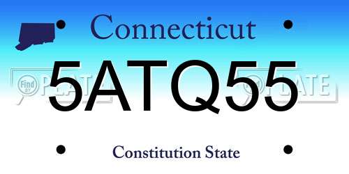 5ATQ55 Connecticut License Plate