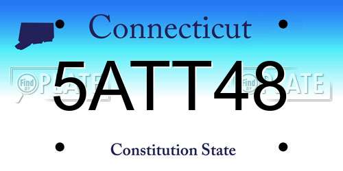 5ATT48 Connecticut License Plate