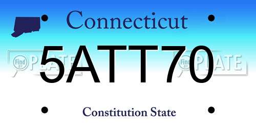 5ATT70 Connecticut License Plate