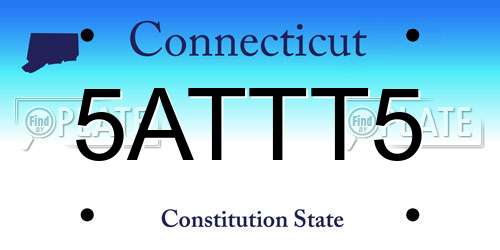 5ATTT5 Connecticut License Plate