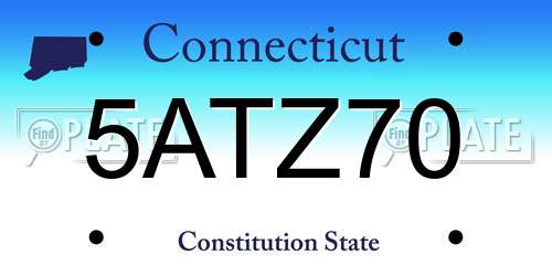 5ATZ70 Connecticut License Plate