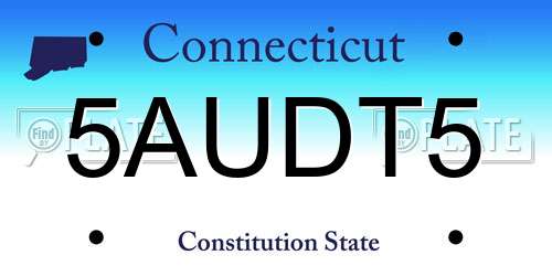 5AUDT5 Connecticut License Plate