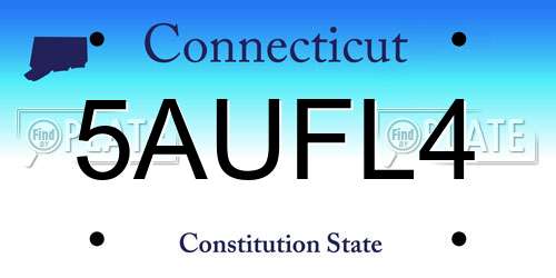 5AUFL4 Connecticut License Plate