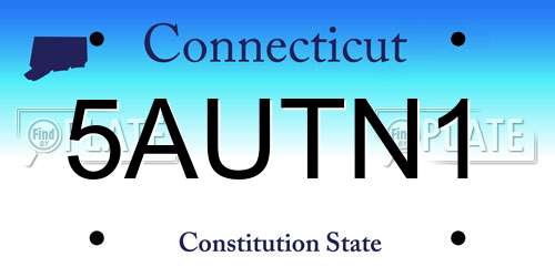 5AUTN1 Connecticut License Plate