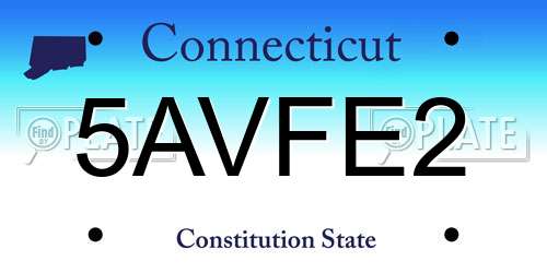 5AVFE2 Connecticut License Plate