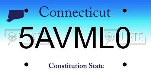 5AVML0 Connecticut License Plate