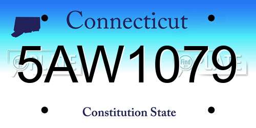 5AW1079 Connecticut License Plate