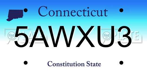 5AWXU3 Connecticut License Plate