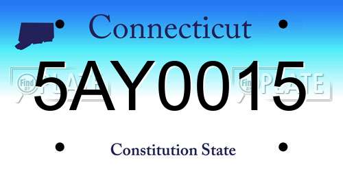 5AY0015 Connecticut License Plate