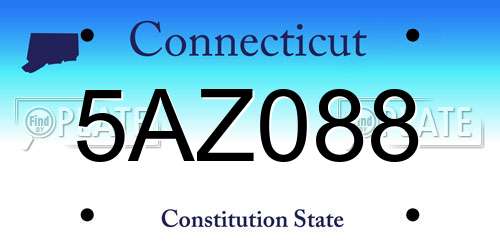 5AZ088 Connecticut License Plate