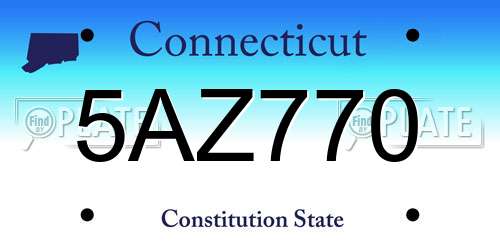 5AZ770 Connecticut License Plate