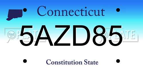 5AZD85 Connecticut License Plate
