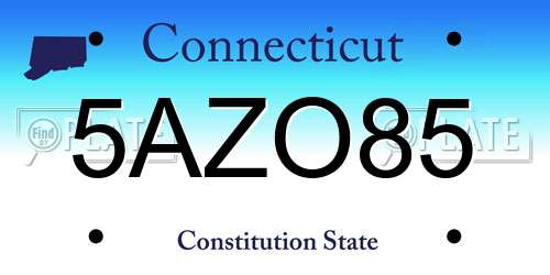 5AZO85 Connecticut License Plate