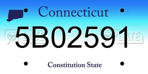 5B02591 Connecticut License Plate