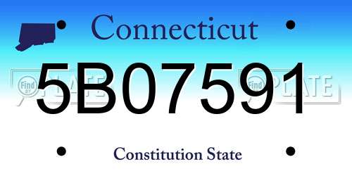 5B07591 Connecticut License Plate