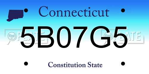 5B07G5 Connecticut License Plate