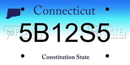 5B12S5 Connecticut License Plate