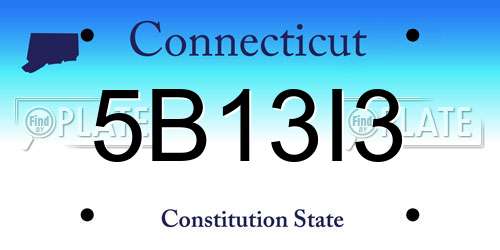 5B13I3 Connecticut License Plate