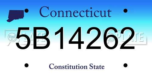 5B14262 Connecticut License Plate