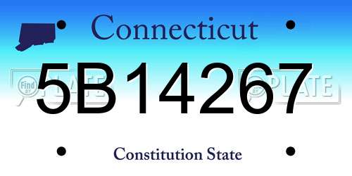 5B14267 Connecticut License Plate