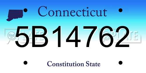 5B14762 Connecticut License Plate