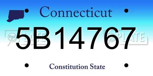 5B14767 Connecticut License Plate