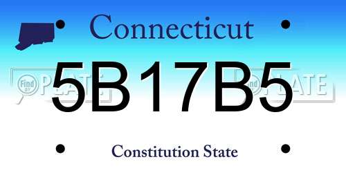 5B17B5 Connecticut License Plate