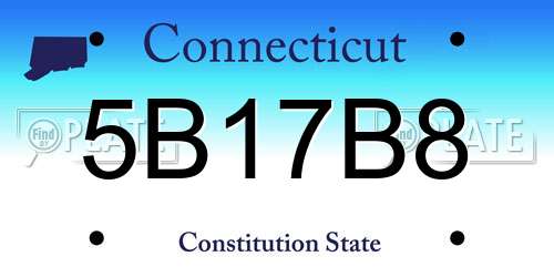 5B17B8 Connecticut License Plate