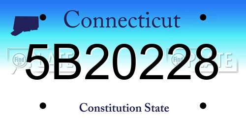5B20228 Connecticut License Plate