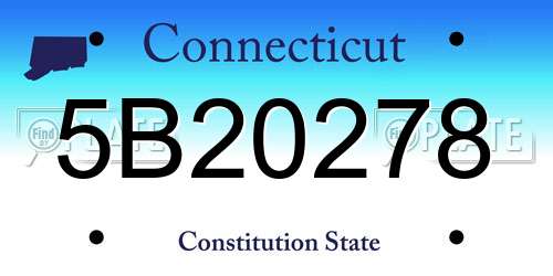 5B20278 Connecticut License Plate