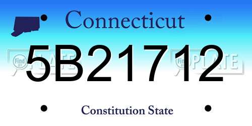 5B21712 Connecticut License Plate