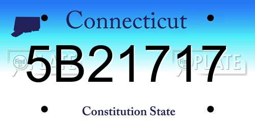 5B21717 Connecticut License Plate