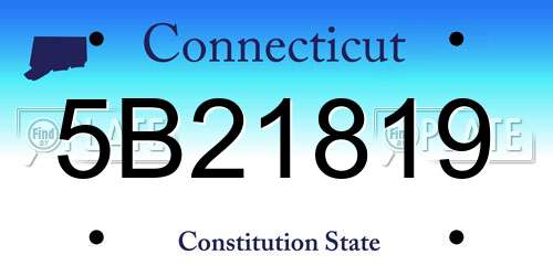 5B21819 Connecticut License Plate