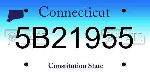 5B21955 Connecticut License Plate