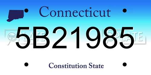 5B21985 Connecticut License Plate