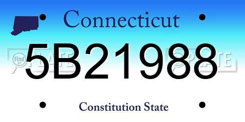 5B21988 Connecticut License Plate