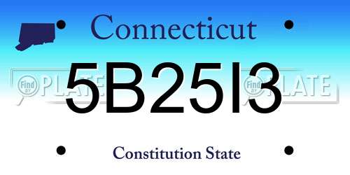 5B25I3 Connecticut License Plate