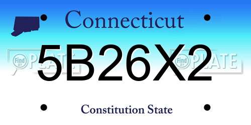 5B26X2 Connecticut License Plate
