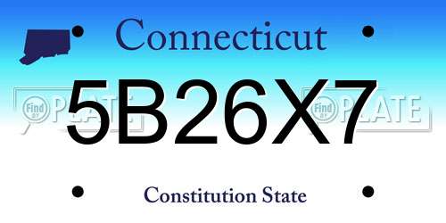 5B26X7 Connecticut License Plate