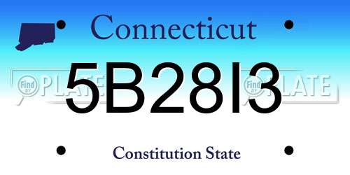 5B28I3 Connecticut License Plate