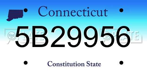 5B29956 Connecticut License Plate