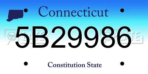 5B29986 Connecticut License Plate