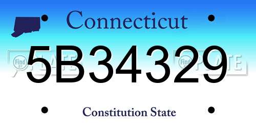 5B34329 Connecticut License Plate